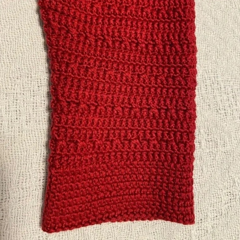 Gorgeous Red Sweater Jacket; Never Worn; Heavy Cotton Knit; Large; 3/4 Sleeves - Picture 9 of 13
